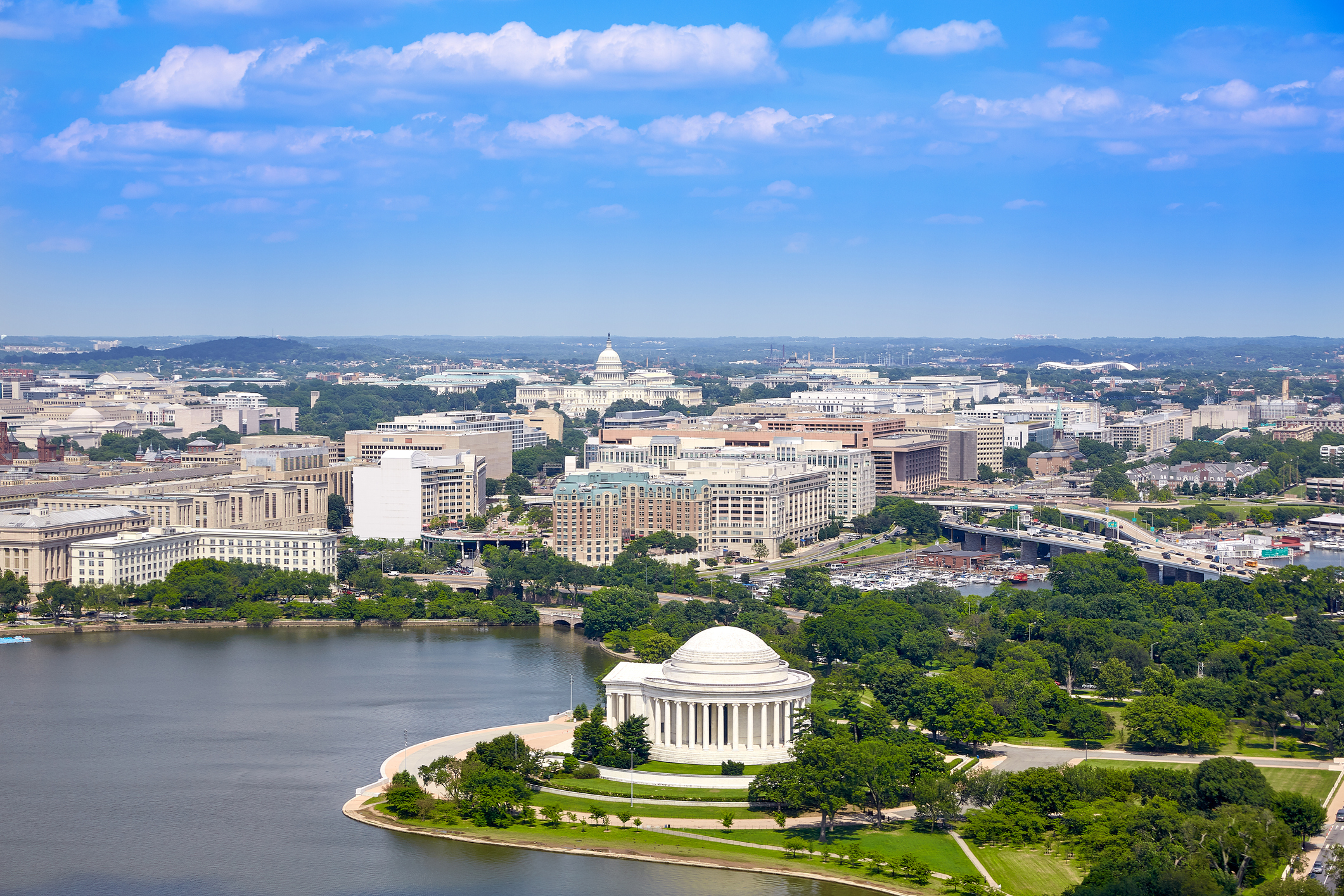 washington dc skyline, riverfront